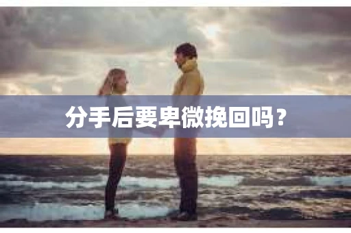 分手后要卑微挽回吗？