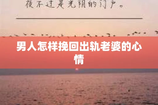 男人怎样挽回出轨老婆的心情