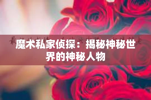 魔术私家侦探：揭秘神秘世界的神秘人物