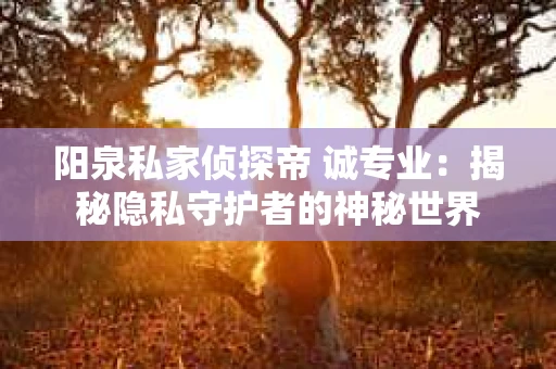 阳泉私家侦探帝 诚专业：揭秘隐私守护者的神秘世界