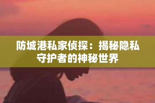 防城港私家侦探：揭秘隐私守护者的神秘世界