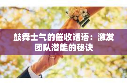 鼓舞士气的催收话语：激发团队潜能的秘诀