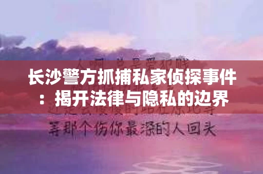 长沙警方抓捕私家侦探事件：揭开法律与隐私的边界