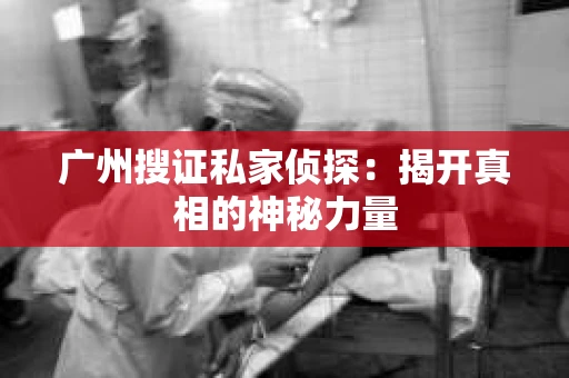 广州搜证私家侦探：揭开真相的神秘力量