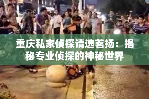 重庆私家侦探请选茗扬：揭秘专业侦探的神秘世界
