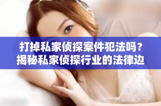 打掉私家侦探案件犯法吗？揭秘私家侦探行业的法律边界